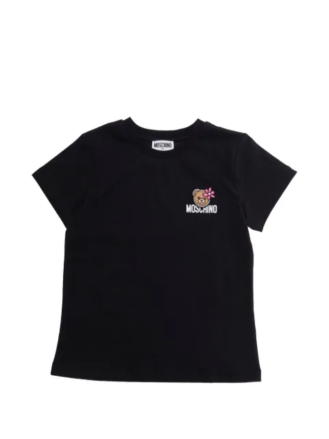 Moschino Kids 로고 아플리케 티셔츠