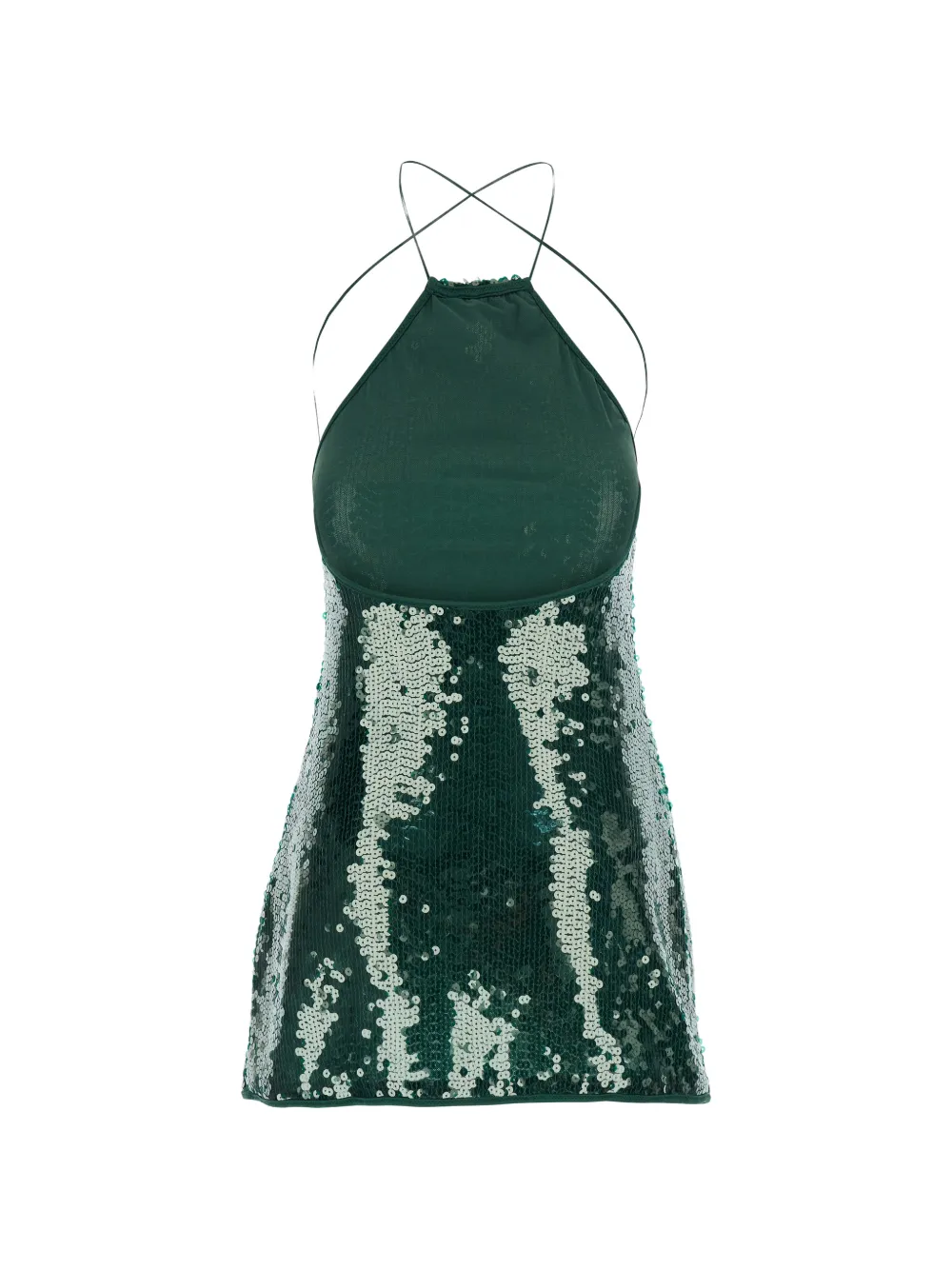 Sequin-Embellishment Cross-Strap Mini Dress