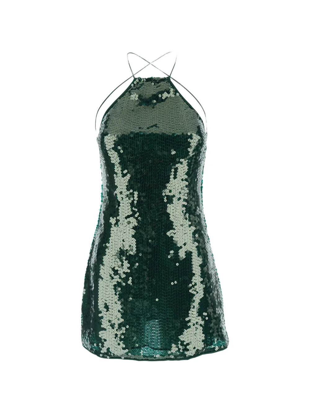 Sequin-Embellishment Cross-Strap Mini Dress