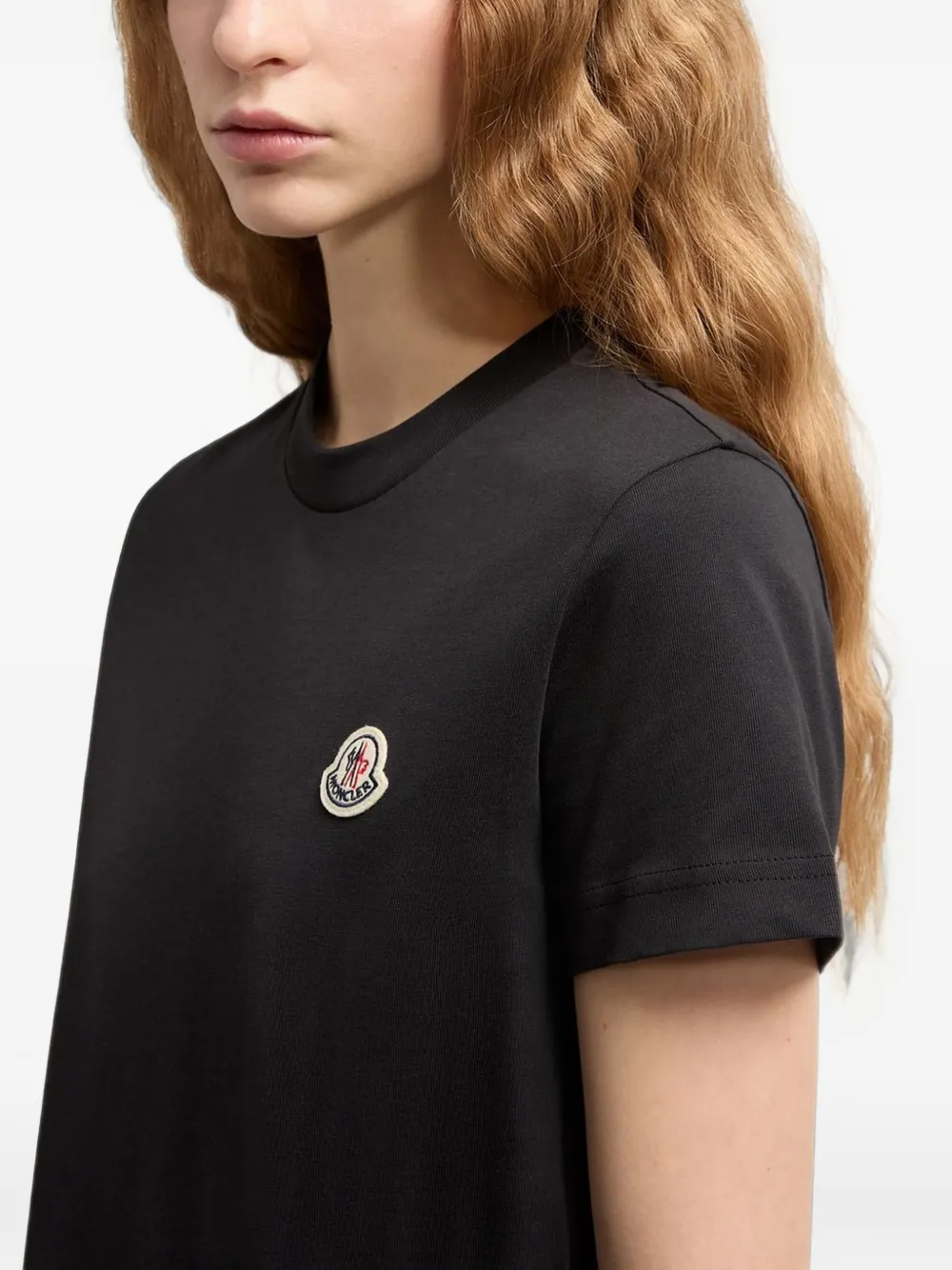 Moncler Drie T-shirts met logopatch en ronde hals Wit