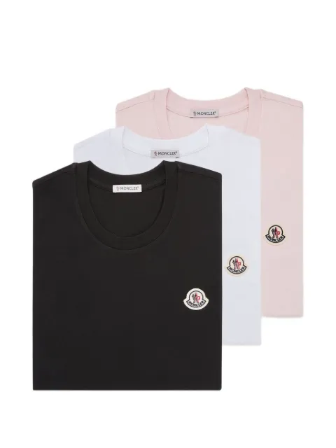 Moncler lot de trois t-shirts à patch logo