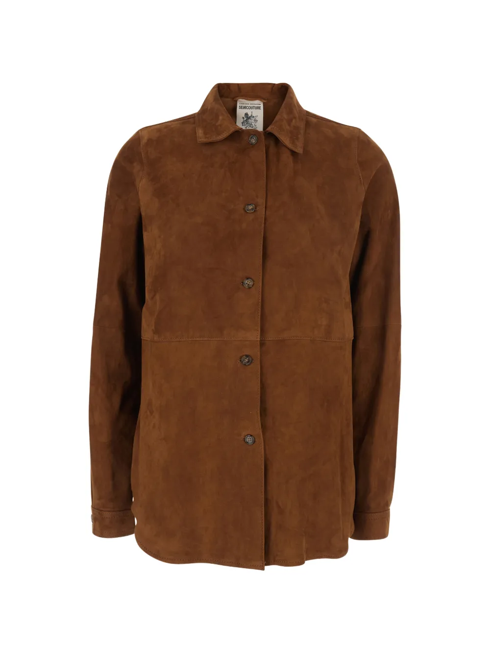 Semicouture buttoned suede top - Marrone