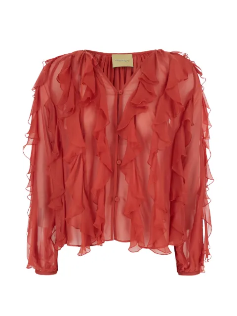 Momoni Canela ruffled buttoned top