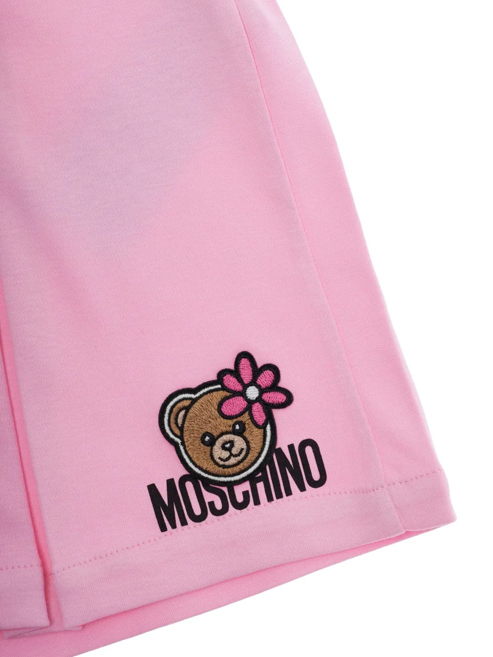 Moschino Kids Geplooide shorts met borduurwerk Roze
