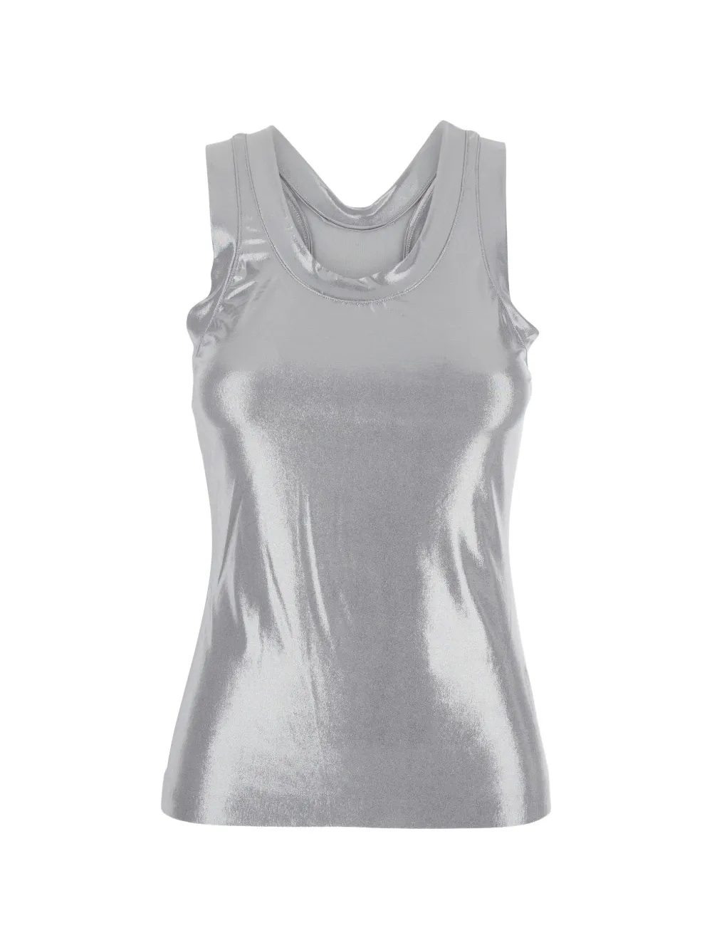 Norma Kamali metallic racerback top - Argento