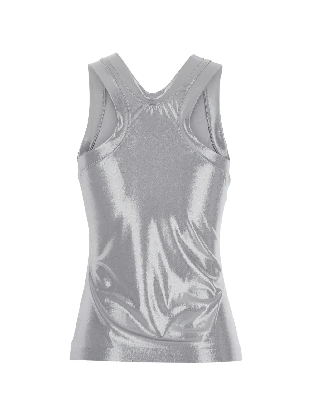  Norma Kamali Metallic Racerback Top - Silver 