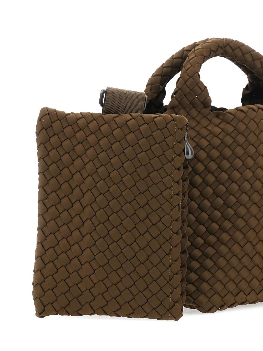  Naghedi Woven Top Handle Tote Bag - Brown 