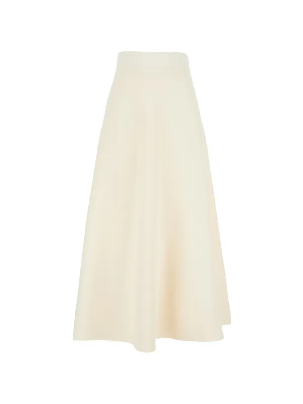 Max Mara Abbono A-line Midi Skirt in Neutrals