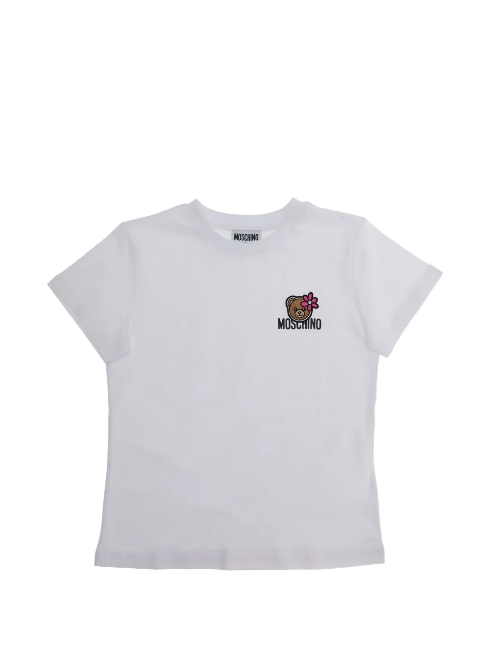 Moschino Kids bear appliqué T-shirt - Bianco