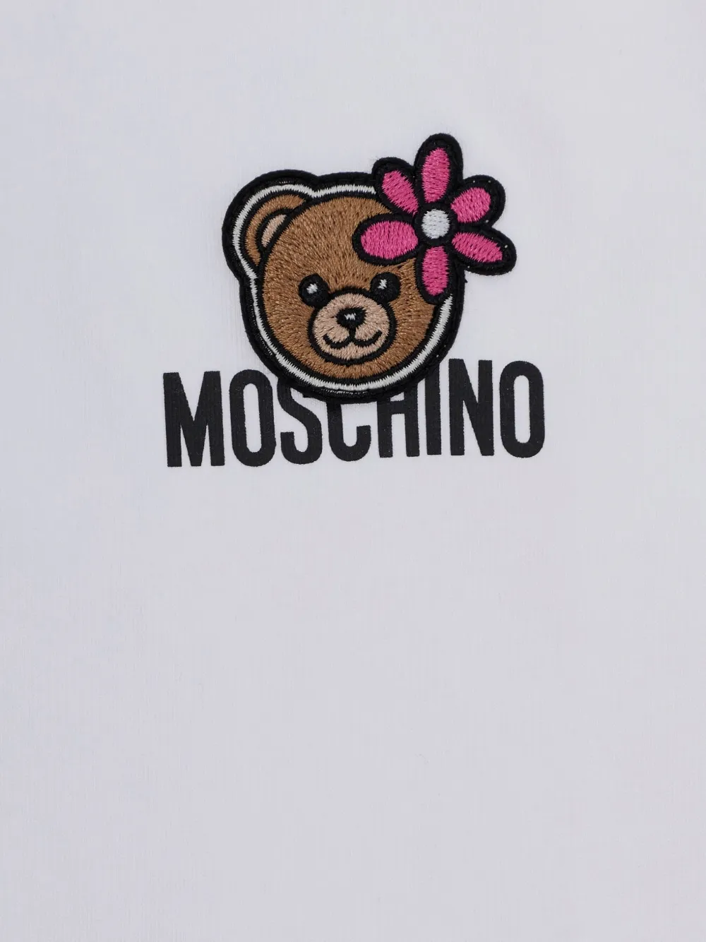  Moschino Kids Bear Appliqué T-shirt - White 
