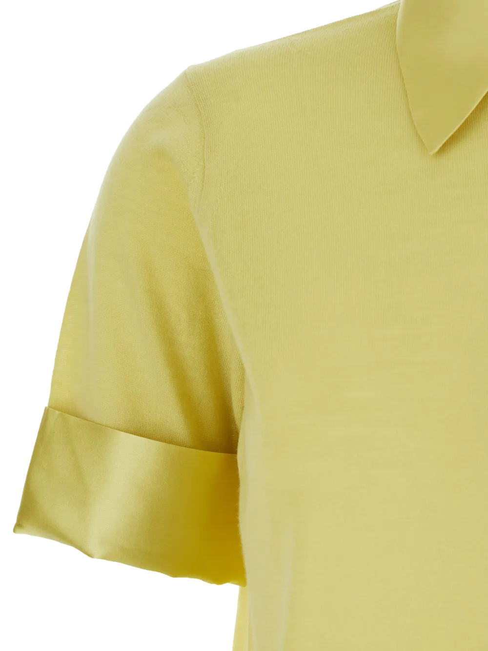 Semicouture Poloshirt met kraag met knopen Geel