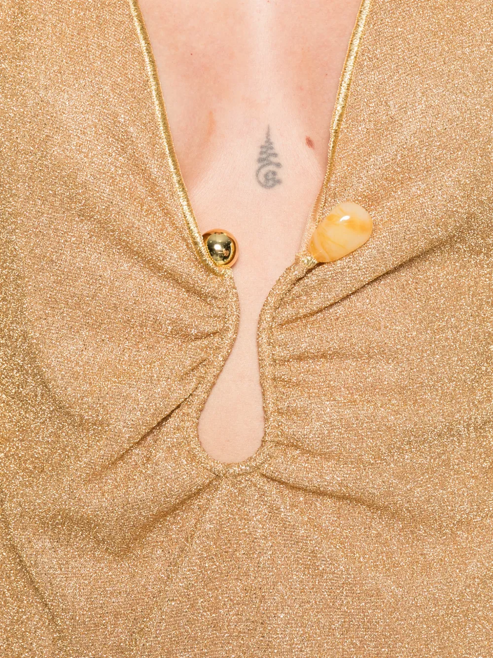 Oséree Mini-jurk verfraaid met stenen Beige