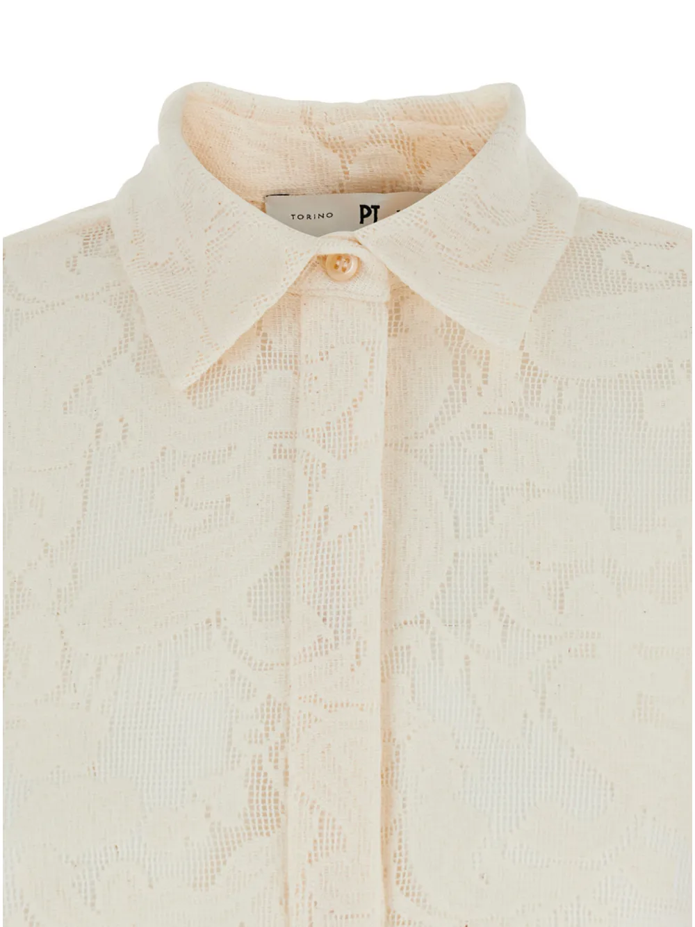  Pt Torino Lace Buttoned Shirt - Neutrals 