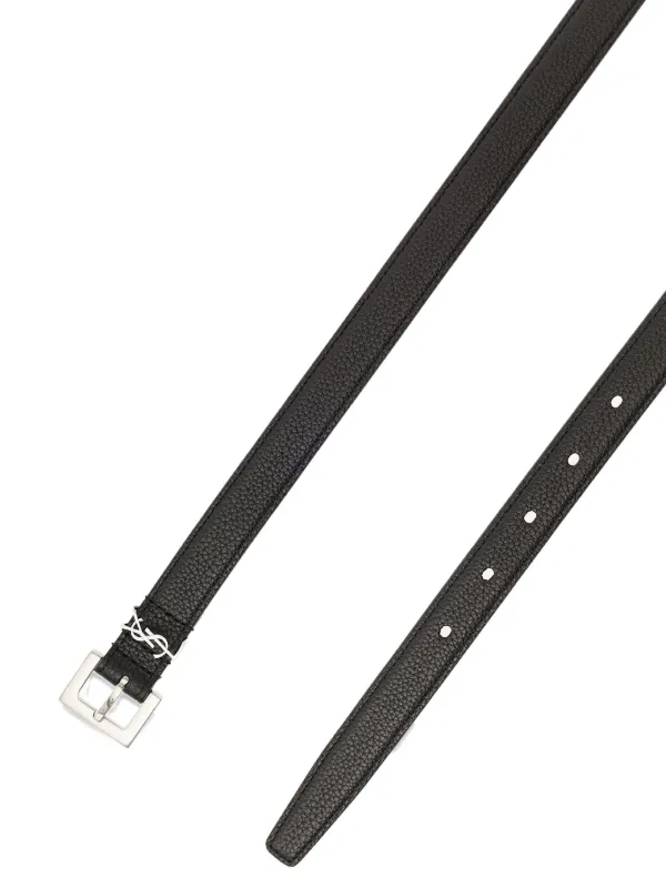 Saint Laurent カサンドラ レザーベルト | ブラック | FARFETCH JP