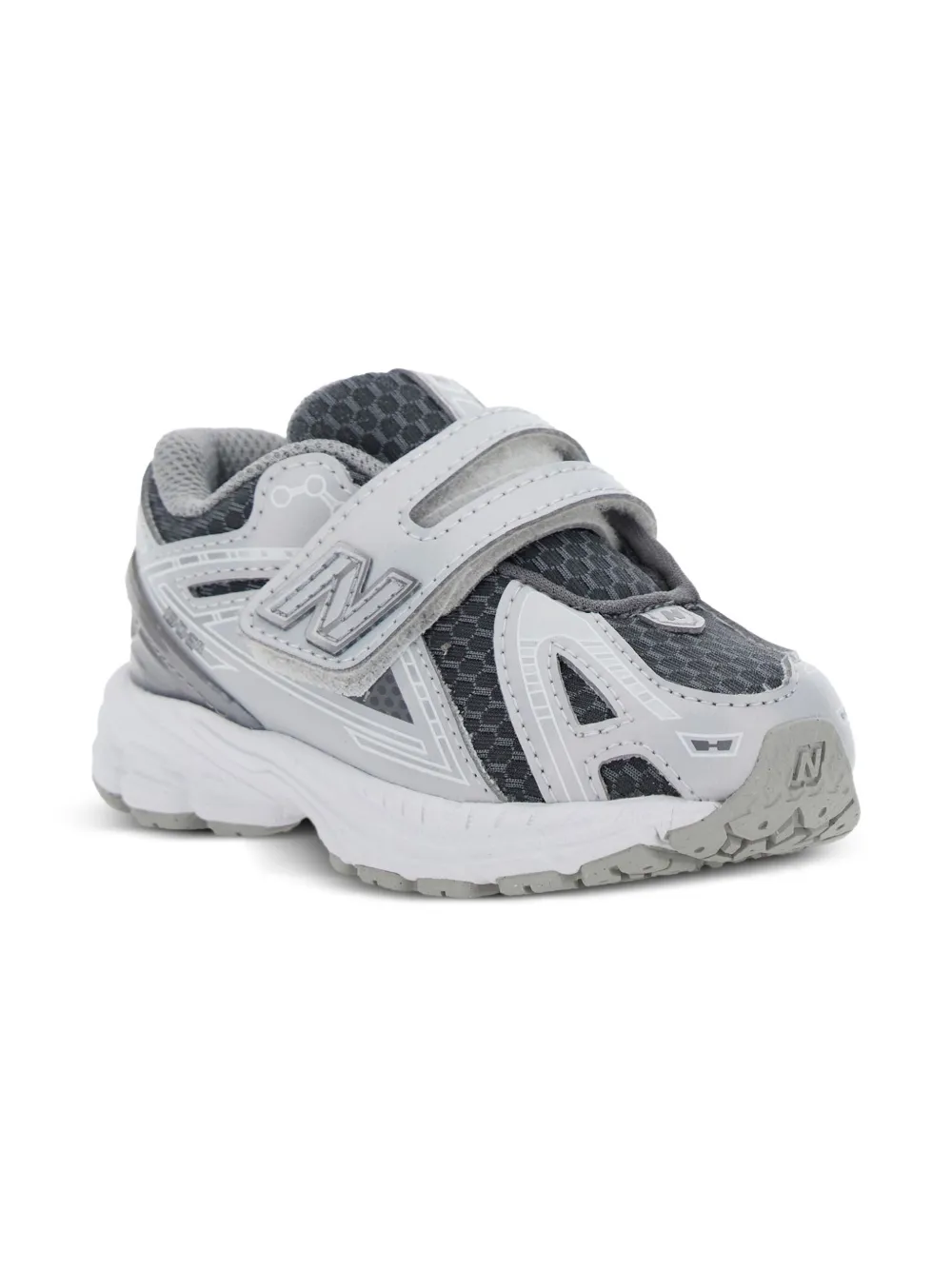 New Balance Kids Sneakers met klittenband en logo Grijs