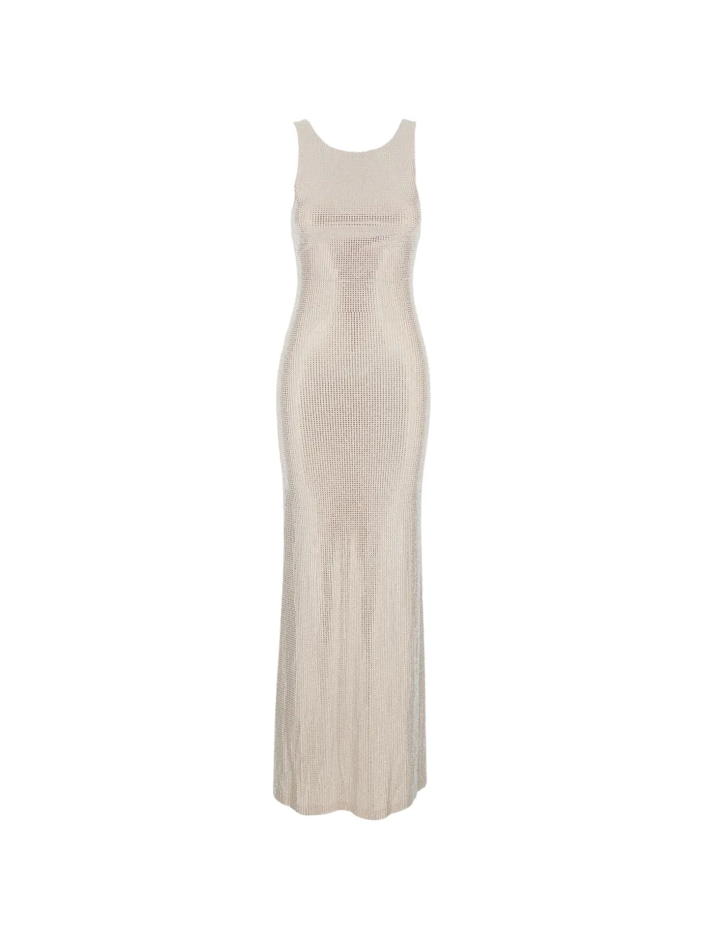 TWENTY FOURHAITCH crystal-embellishment sleeveless maxi dress - Toni neutri