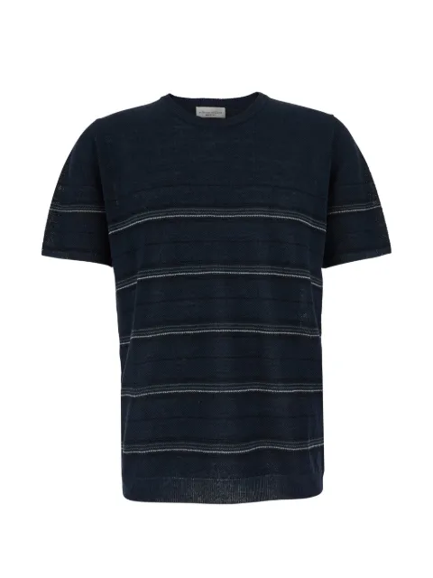 Roberto Collina stripe-pattern waffle-knit T-shirt