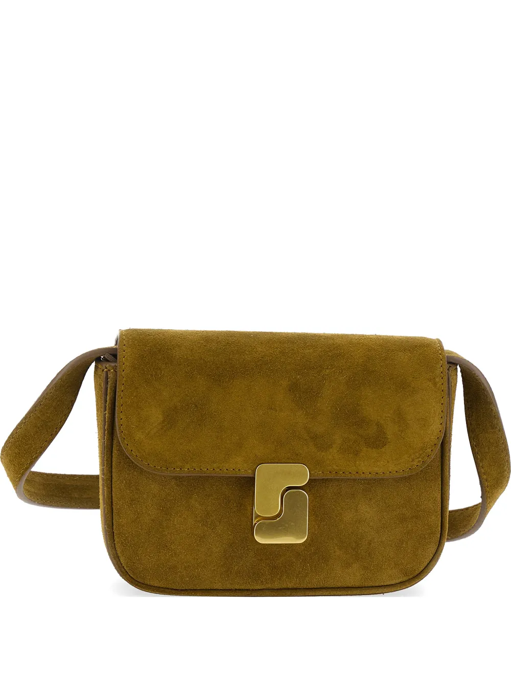 Soeur suede buckle shoulder bag - Verde