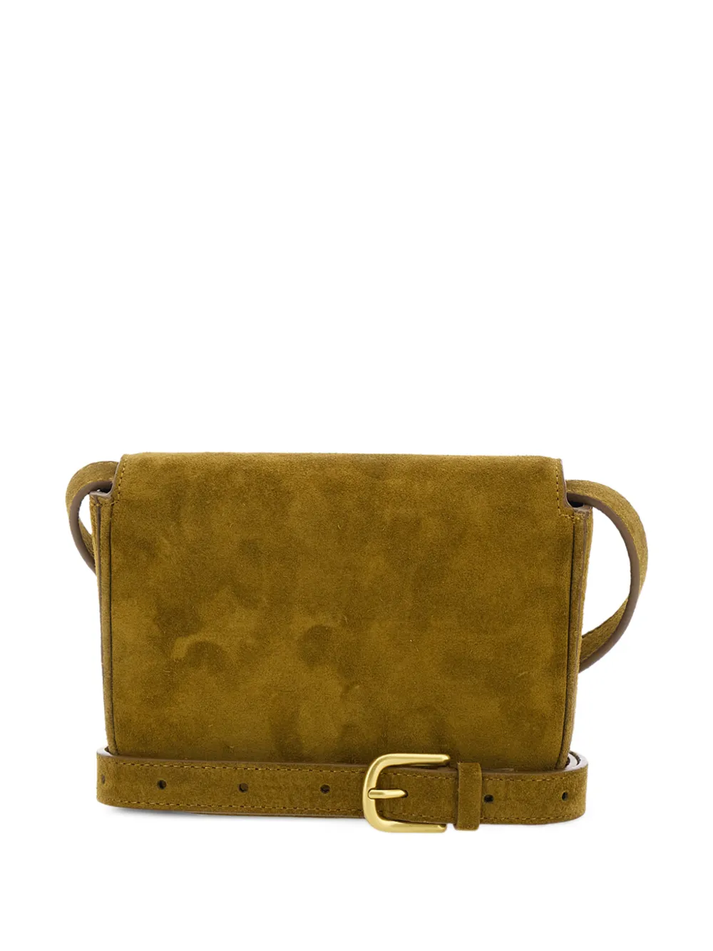 Soeur Suede Buckle Shoulder Bag - Green 