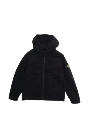Stone Island Junior logo-patch Hooded Jacket | Blue | FARFETCH CA