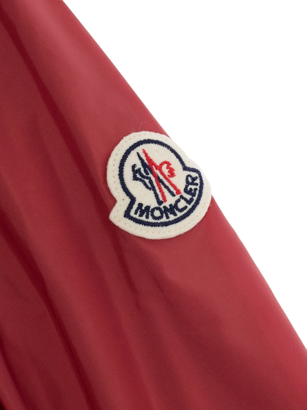Moncler Enfant Granduc jack met capuchon en rits Rood