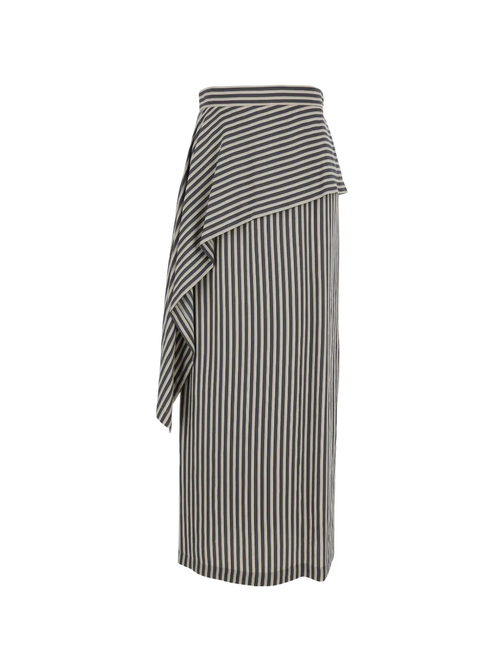  Tela Striped Midi Skirt - Grey 