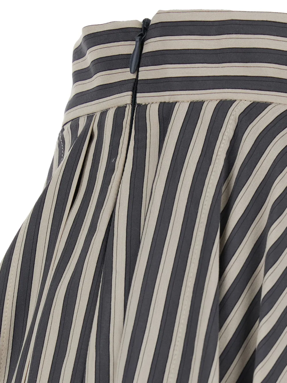  Tela Striped Midi Skirt - Grey 