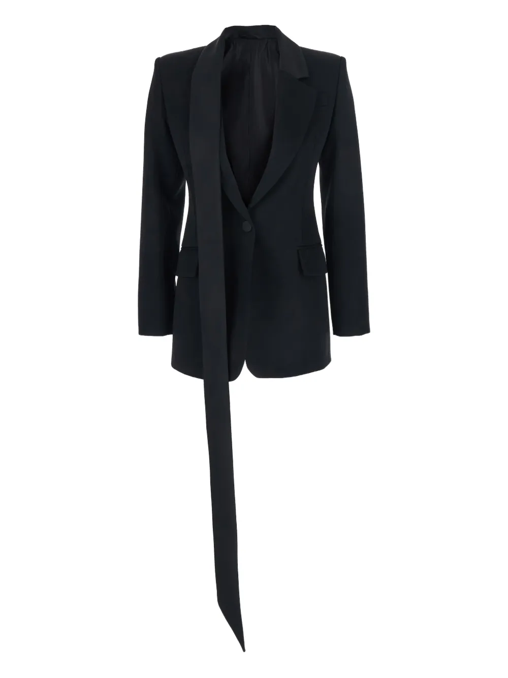 The Attico lapel tie virgin wool jacket | Black | Image 1
