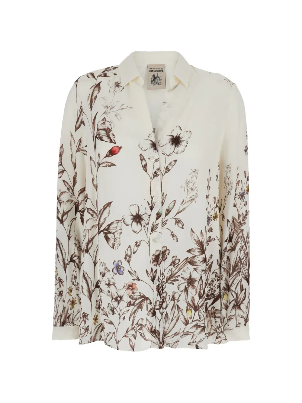 Semicouture floral-print buttoned shirt - Bianco