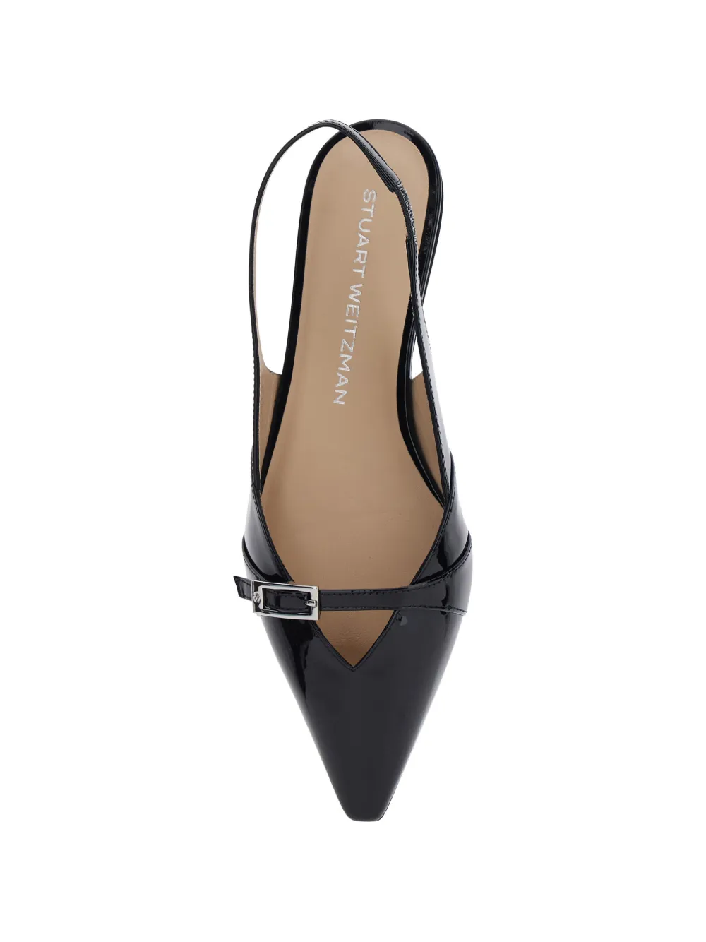 Stuart Weitzman buckle strap ballet flats Zwart