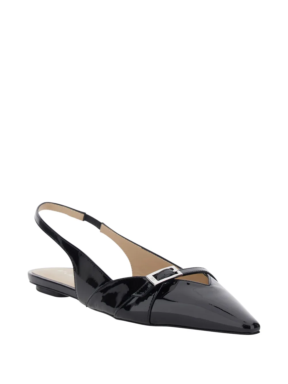 Stuart Weitzman buckle strap ballet flats Zwart