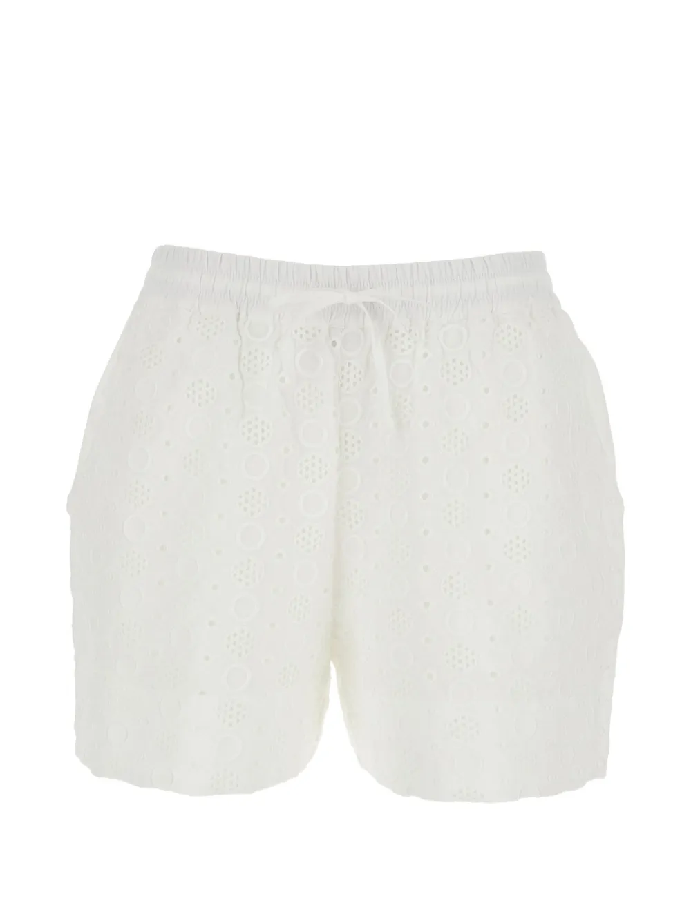 PINKO Liz broderie-anglaise drawstring shorts - Bianco