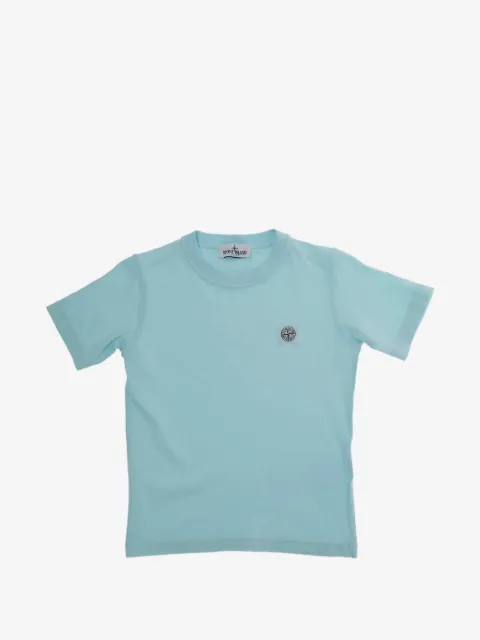 Stone Island Junior playera de parche con cuello redondo