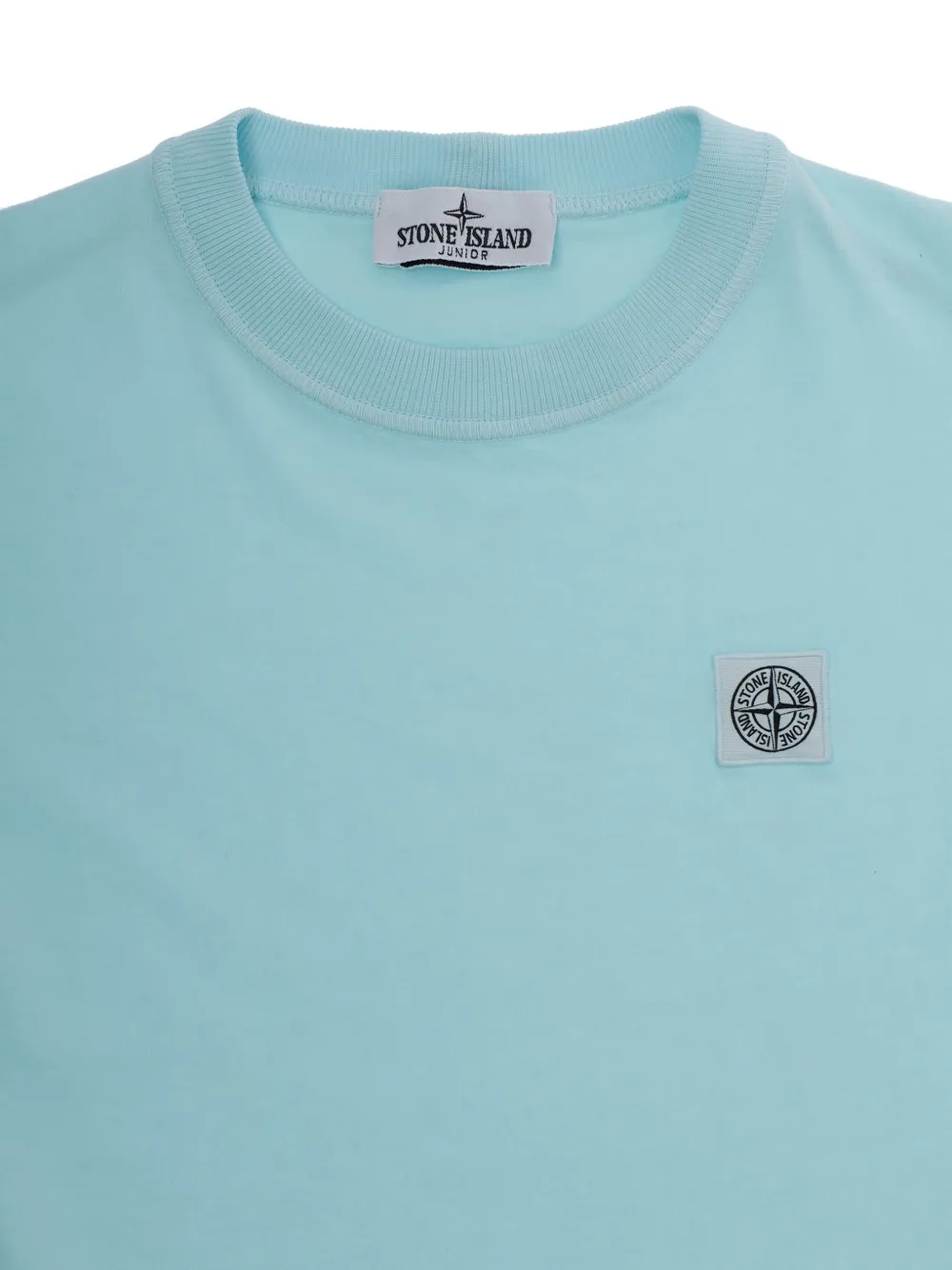 Stone Island Junior T-shirt met ronde hals en patch Blauw