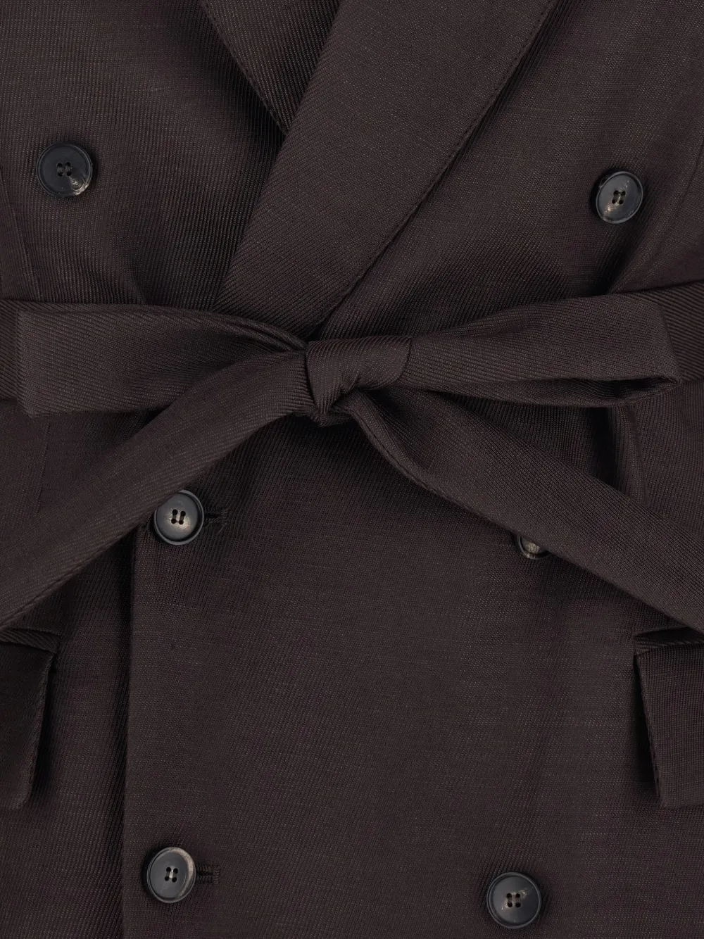  Tela Double-breasted Belted Blazer - Brown 