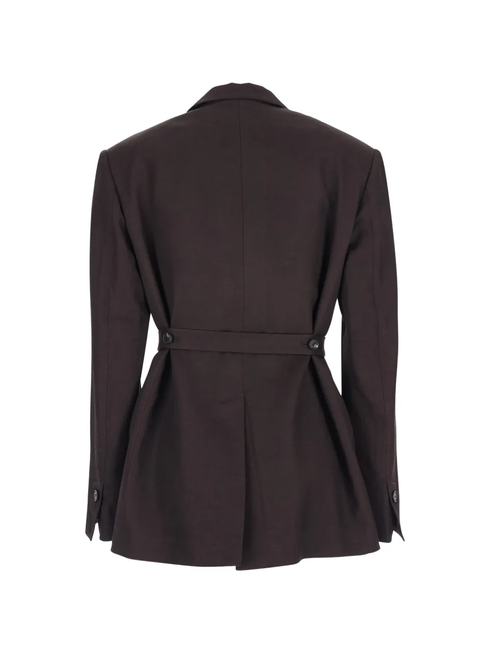  Tela Double-breasted Belted Blazer - Brown 