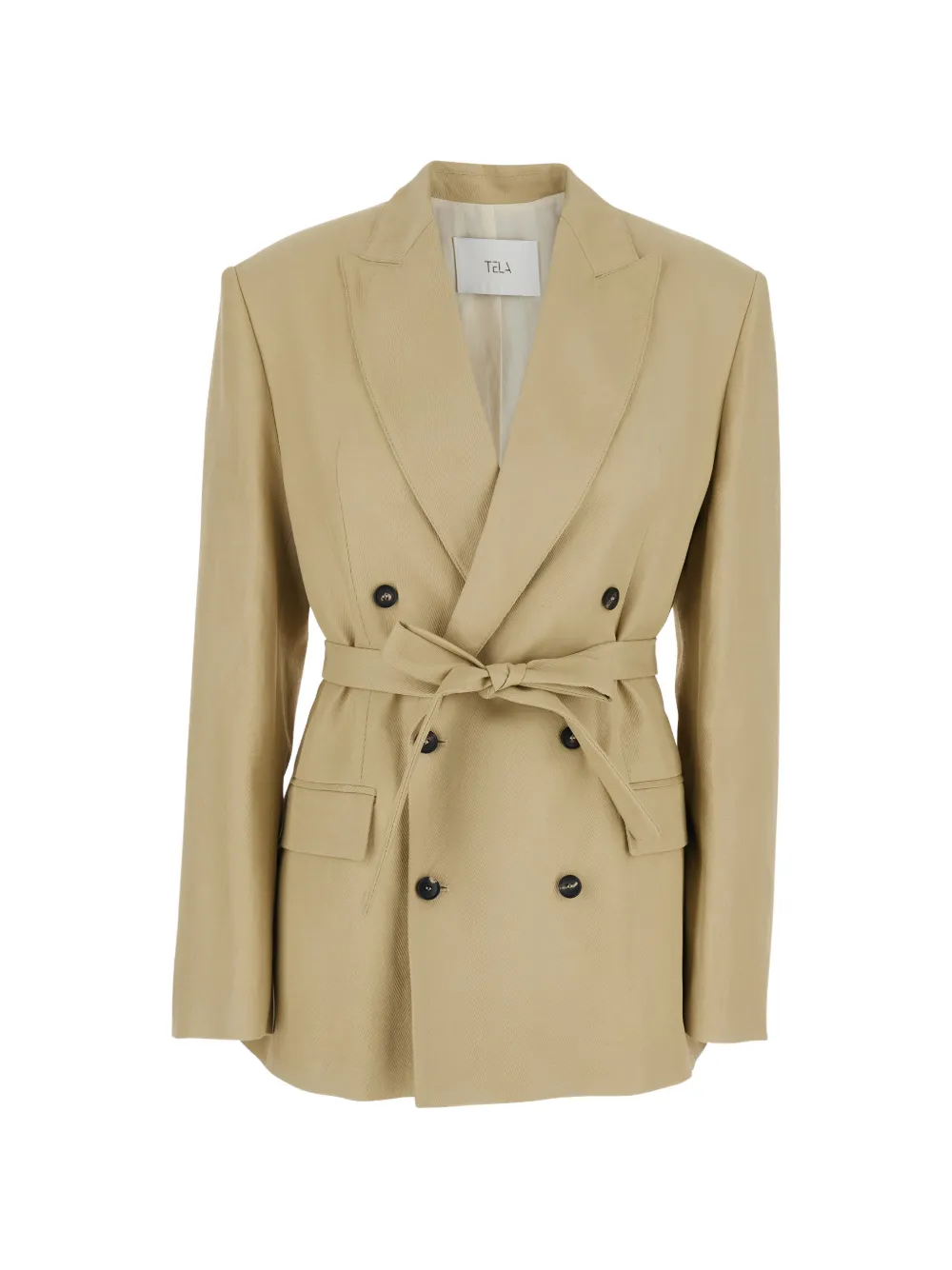 Tela Frost belted double-breasted blazer - Toni neutri