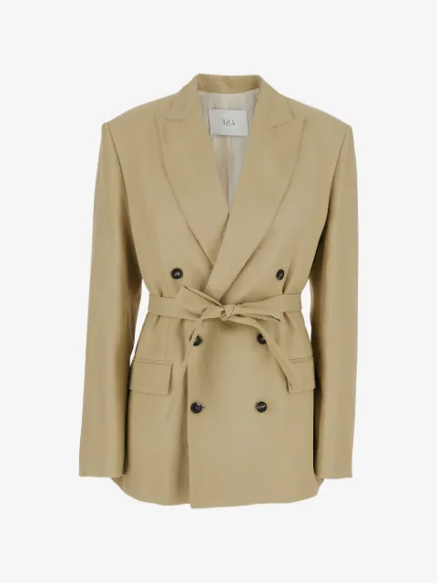 Tela Frost belted double-breasted blazer