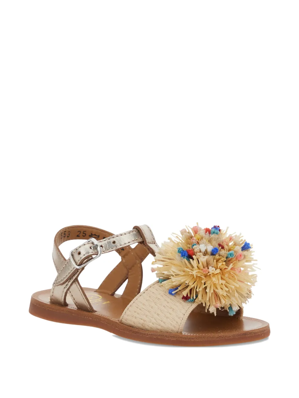 Pom D’api Kids Pompom Plate leather sandals - Toni neutri