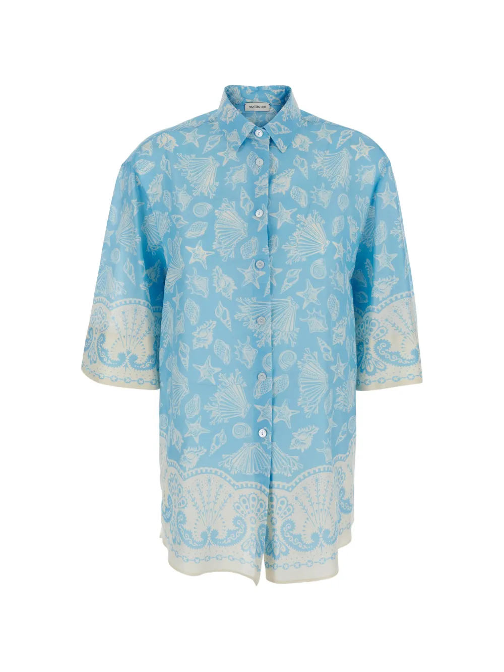 MANTERO 1902 shell print shirt - Blu