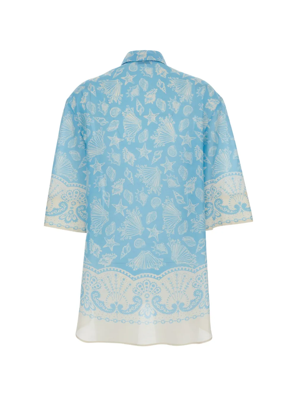  Mantero 1902 Shell Print Shirt - Blue 