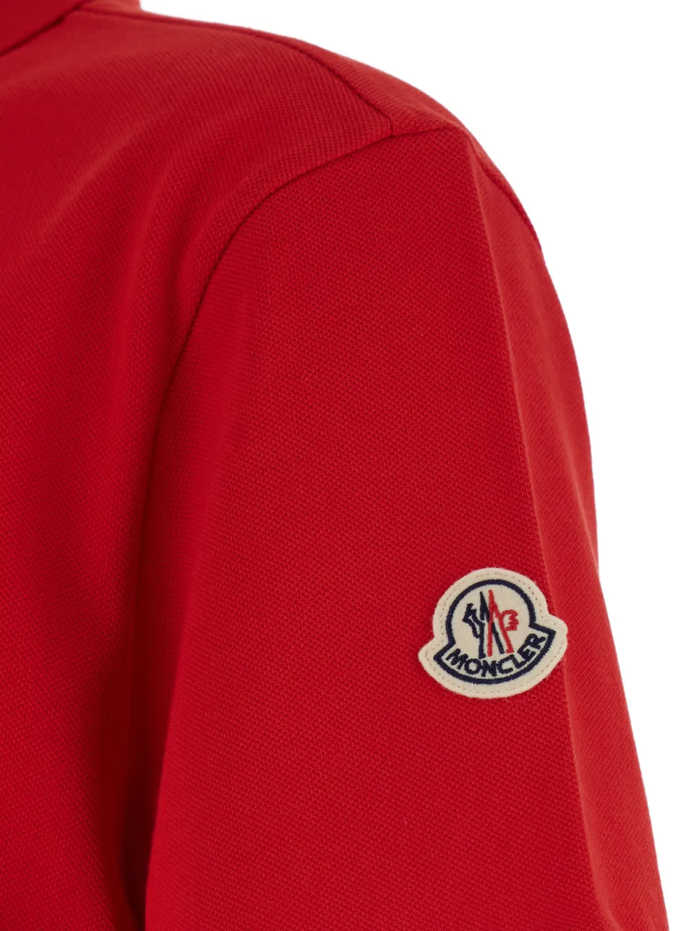 Moncler Camisa Polo Mangas Curtas Com Zíper | Vermelho | FARFETCH BR