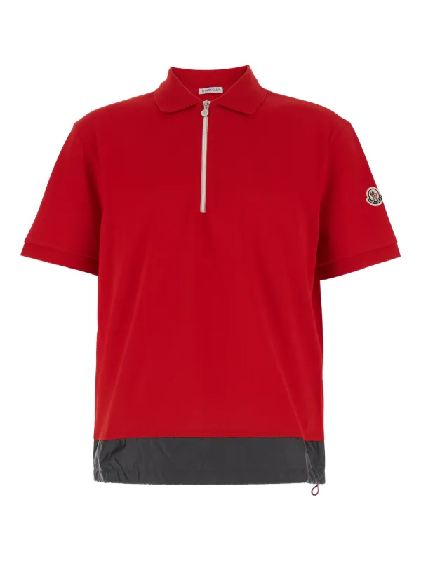 Moncler Camisa Polo Mangas Curtas Com Zíper | Vermelho | FARFETCH BR