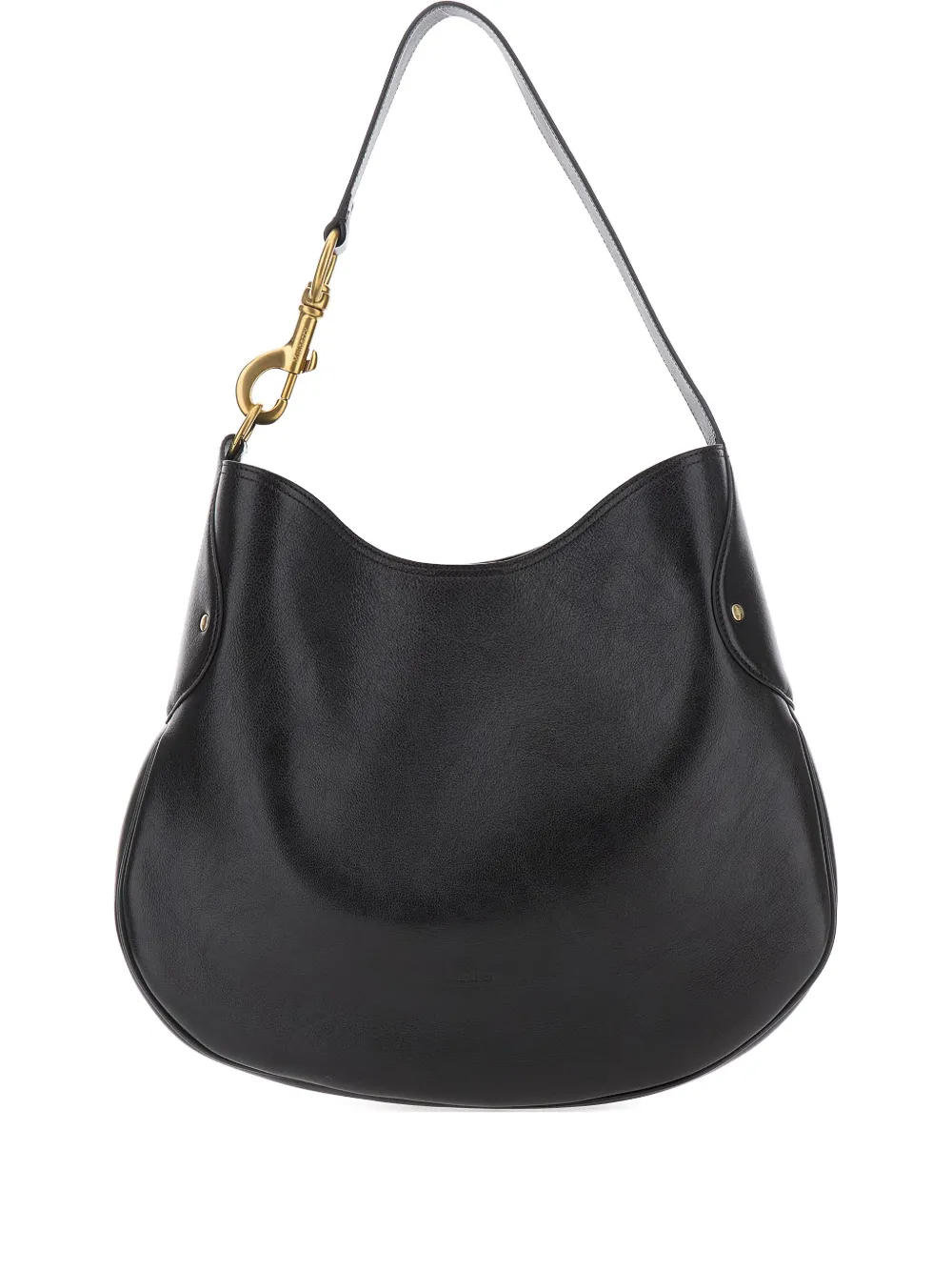 Mulberry Hackney Black Shoulder Bag With Shoulder Strap With Snap Hook In Leather Woman In Black