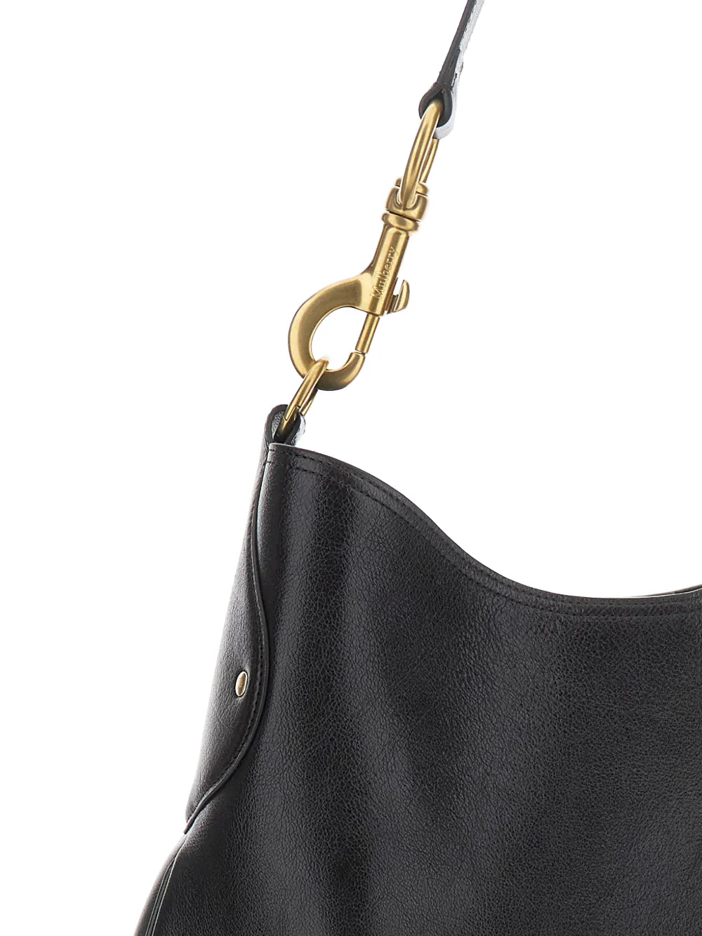 Mulberry Hackney Black Shoulder Bag With Shoulder Strap With Snap Hook In Leather Woman In Black