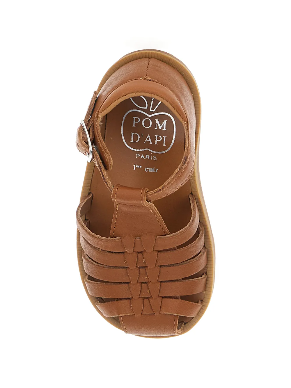 Pom D api Kids Geweven sandalen met gesp Bruin