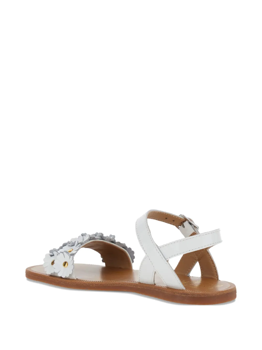 Pom D api Kids Sandalen met bloemen en bandjes Wit