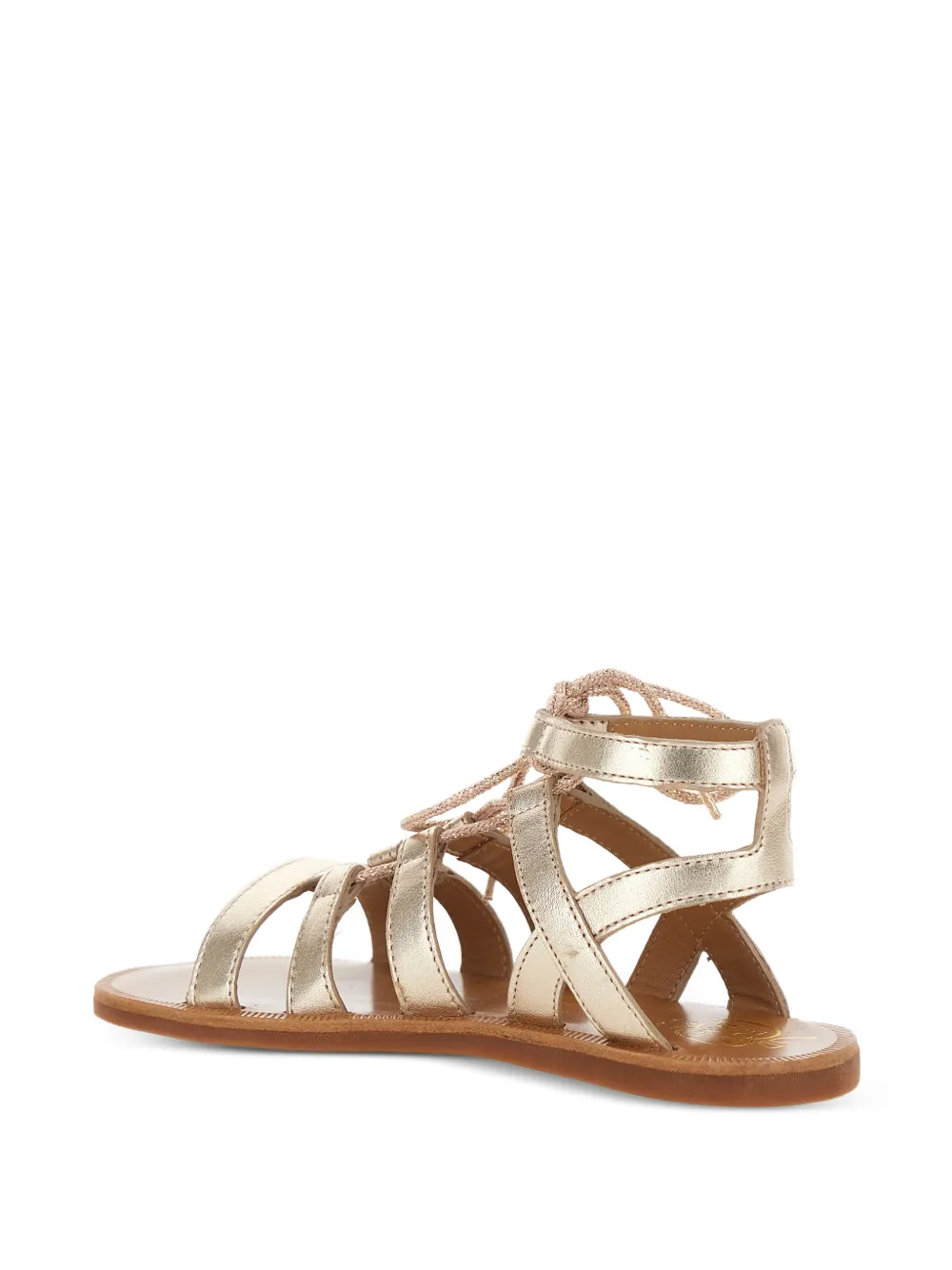  Pom D’api Kids Plagette Multi-strap Lace-up Sandals - Gold 