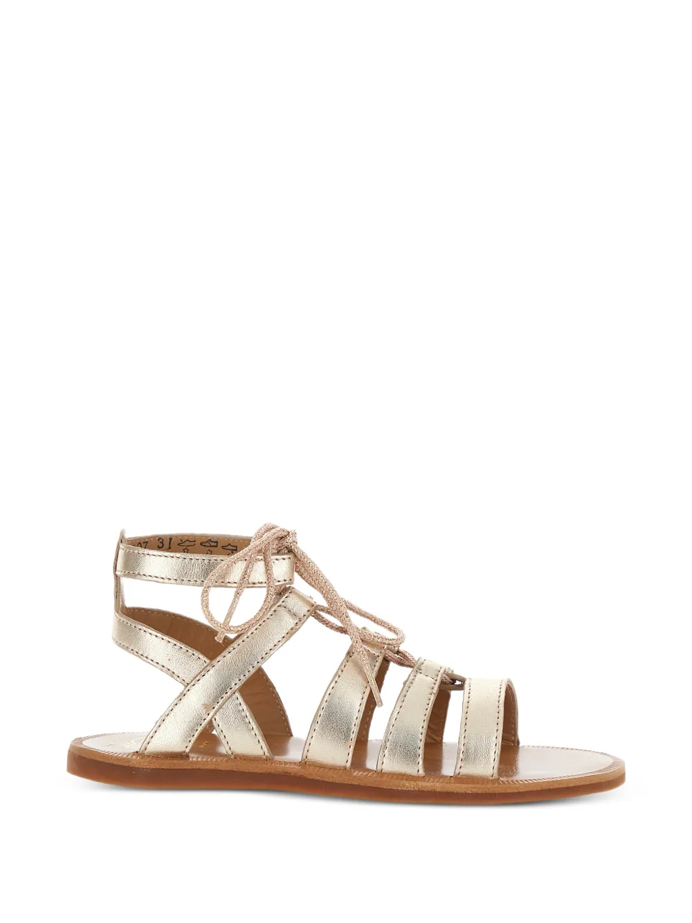  Pom D’api Kids Plagette Multi-strap Lace-up Sandals - Gold 