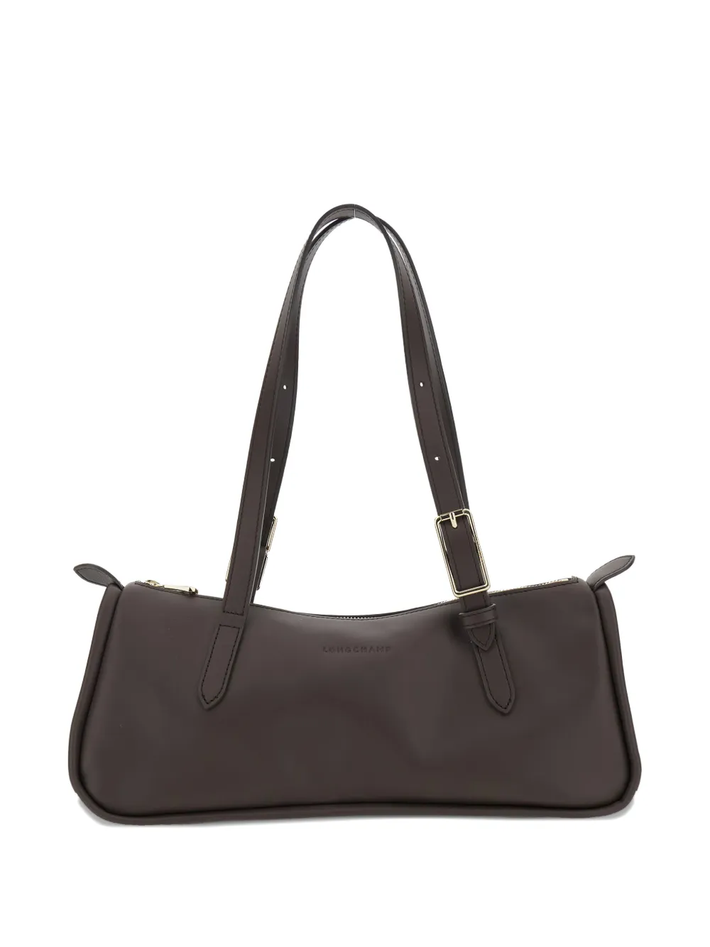 Longchamp East/West leather shoulder bag - Marrone